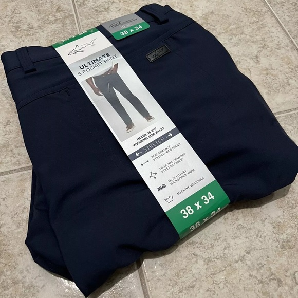 Greg Norman Men's Ultimate 5 Pocket Stretch Pant, Navy Blue Size 38X34 - Picture 1 of 3